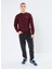 Erkek Klasik Fit Bisiklet Yaka Bordo Sweatshirt 3