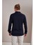 Erkek Lacivert Uzun Kollu Merserize Kagi Slim Fit Gömlek 5
