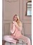 Turuncu Puan Önden Düğmeli Peluş Polar Pijama Takımı 2