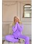 Mavi Düz Önden Düğmeli Peluş Polar Pijama Takımı 4