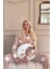 Karamel Yıldız Desenli Önden Düğmeli Peluş Polar Pijama Takımı 6