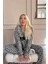 Kahverengi Wild Soul Desenli Peluş Polar Pijama Takımı 4