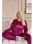 Bordo Vibes Desenli Exclusive Kadife Kadın Pijama Takımı 2