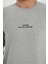 Unisex Pamuklu Bisiklet Yaka Gri Sweatshirt 4