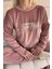 Pembe Beautiful Desenli Exclusive Kadife Kadın Pijama Takımı 2