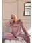 Pembe Beautiful Desenli Exclusive Kadife Kadın Pijama Takımı 7