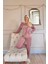 Pembe Beautiful Desenli Exclusive Kadife Kadın Pijama Takımı 6