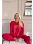 Kırmızı Whatever Desenli Exclusive Kadife Kadın Pijama Takımı 5
