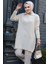 Fitilli Krem Tesettür Triko Tunik 65903KR 1