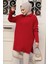 Fitilli Kırmızı Tesettür Triko Tunik 65903K 1