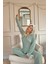 Mint Yeşili Düz Önden Düğmeli Peluş Polar Pijama Takımı 3