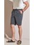 Erkek Antrasit Beli Yarım Lastikli Tek Pile 7046 Şort 4