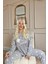 Gri Hello Winter Desenli Kadın Peluş Pijama Takımı 2