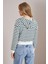 Kadın Nefti Çzigili Üç Iplik Şardonsuz Kapüşonlu Crop Sweatshirt 5