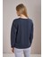 Kadın Füme Modal Kumaş Bisiklet Yaka Yanı Yırtmaçlı Basic Sweatshirt 5