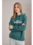 Kadın Nefti Kind Reminder Baskılı Üç Iplik Kanguru Cepli Sweatshirt 1