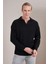 Erkek Siyah Polo Yaka Uzun Kollu Jakar Sweatshirt 5