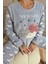 Pijama Evi Mavi Moon Cloud Desenli Kadın Peluş Pijama Takımı 5