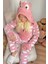 Bulut Desenli Kadın Polar Peluş Tulum Pijama Takımı XL 5