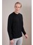 Erkek Siyah Bisiklet Yaka Interlok Trikolu Sweatshirt 2