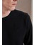 Erkek Siyah Bisiklet Yaka Interlok Trikolu Sweatshirt 5
