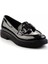 Siyah Rugan Kadın Loafer Ayakkabı K01257067508 3