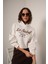 Le Soleil Nakışlı Kapüşonlu Ekru Crop Sweatshirt 4