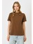 Bisiklet Yaka Kısa Kol 2'li Basic T-Shirt 960 Kahverengi/haki 5