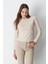 Bisiklet Yaka Uzun Kol 2'li Basic T-Shirt 955 Gri/bej 2