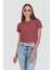 Bisiklet Yaka Kısa Kol 2'li Crop T-Shirt 956 Gül Kurusu 2