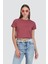 Bisiklet Yaka Kısa Kol 2'li Crop T-Shirt 956 Gül Kurusu 3