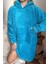 Petrol Mavi Kapşonlu Tam Peluş Oversize Sweat Panço Pijama 4