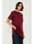 Bisiklet Yaka Yarım Kol Yırtmaçlı 2'li Uzun T-Shirt 963 Bordo/kiremit 3