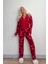 Kırmızı Kartanesi Desenli Kadın Polar Peluş Tulum Pijama 2