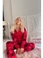 Kırmızı Kartanesi Desenli Kadın Polar Peluş Tulum Pijama 3