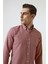 Slim Fit Kırmızı Armürlü Düğmeli Yaka Pamuklu Gömlek 5HC02ORT07265 1
