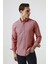 Slim Fit Kırmızı Armürlü Düğmeli Yaka Pamuklu Gömlek 5HC02ORT07265 2