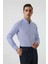 Slim Fit Mavi Armürlü Düğmeli Yaka Pamuklu Gömlek 5HC02ORT07265 2