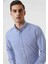 Slim Fit Mavi Armürlü Düğmeli Yaka Pamuklu Gömlek 5HC02ORT07265 3