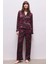 Nissa Desenli Saten Uzun Pijama Takım 2
