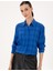 Kadın Saks Comfort Fit Uzun Kollu Gömlek 50292247-VR045 3
