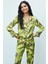 Amour Saten Jardin Desenli Uzun Pijama Takımı 1
