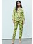 Amour Saten Jardin Desenli Uzun Pijama Takımı 2