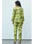 Amour Saten Jardin Desenli Uzun Pijama Takımı 4