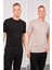 Erkek Bisiklet Yaka 2'li Regular Fit Basic T-Shirt 990 Gri/siyah 1