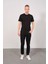 Erkek Bisiklet Yaka 2'li Regular Fit Basic T-Shirt 990 Gri/siyah 2