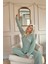 Mint Yeşili Düz Önden Düğmeli Peluş Polar Pijama Takımı 3