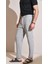 Erkek Gri Beli Yarım Lastikli Double Paça Karya Pantolon 5