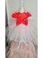 Kız Çocuk Kırmızı Başlıklı Tüllü Kuyruklu Kabarık Elbise 3