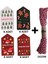 Yılbaşı Karışık Temalı Hediye Etiketi(27 Adet) & Kırmızı Beyaz Ip Setı(10m), Paketleme Kartı,4,5x8cm 1